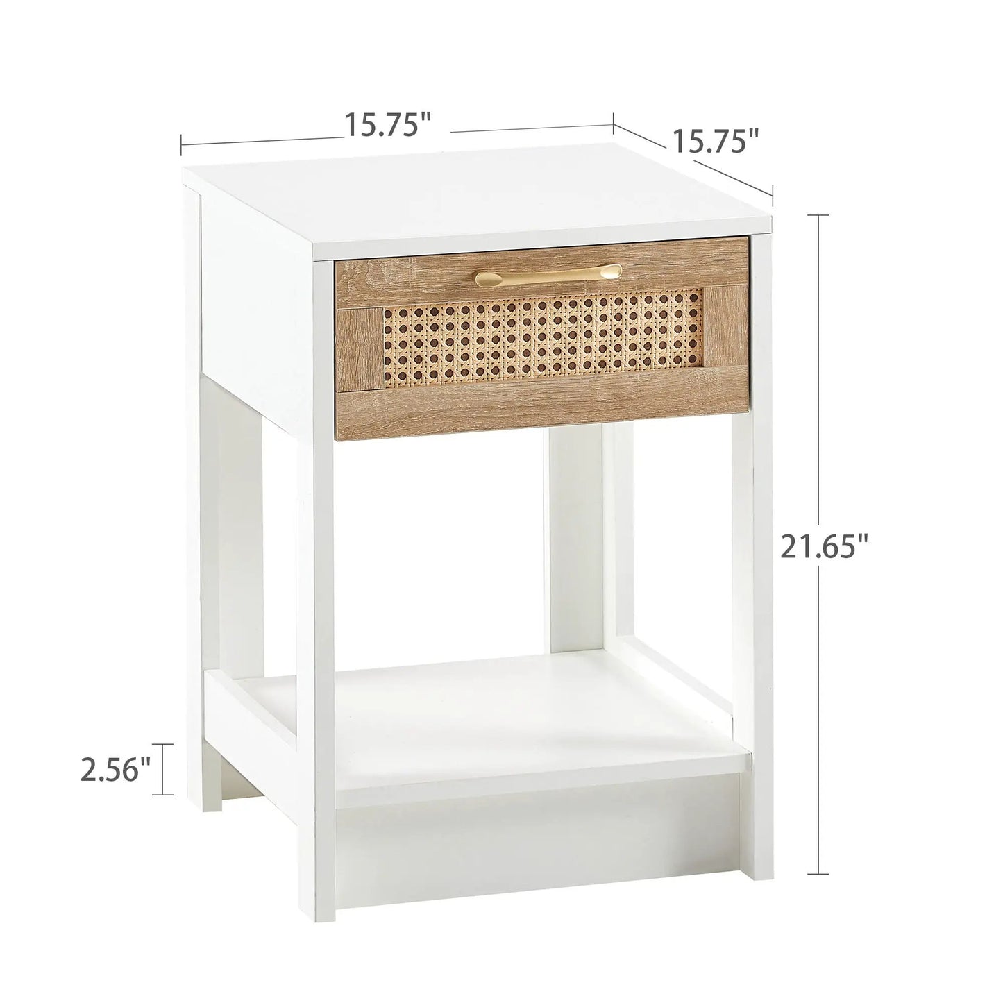 Rattan End Table With Drawer and Nightstand