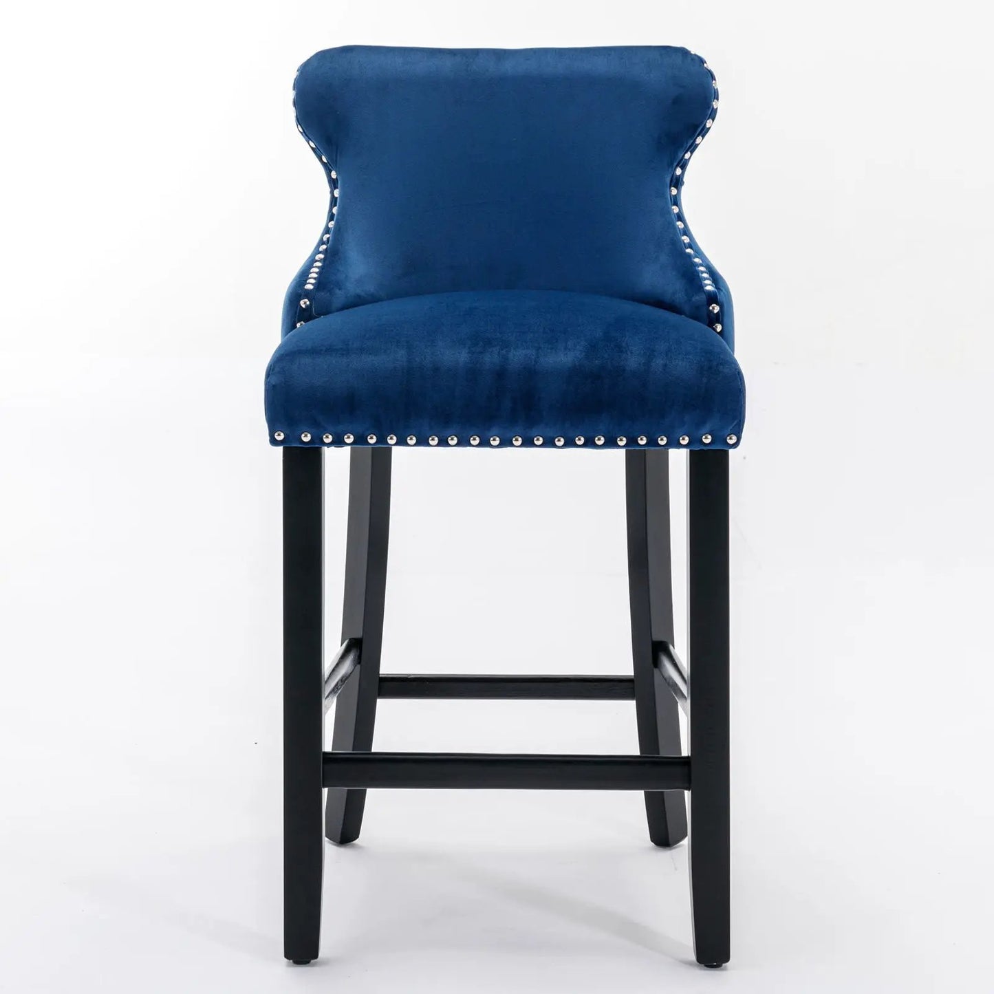 Contemporary Wing-Back Barstools with Tufting