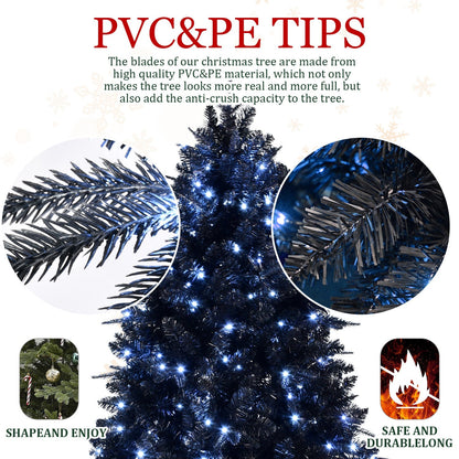 6-Foot pre-lit black Christmas tree with 350 LED lights by HouseOfZazla on Tampa Home & Garden Store