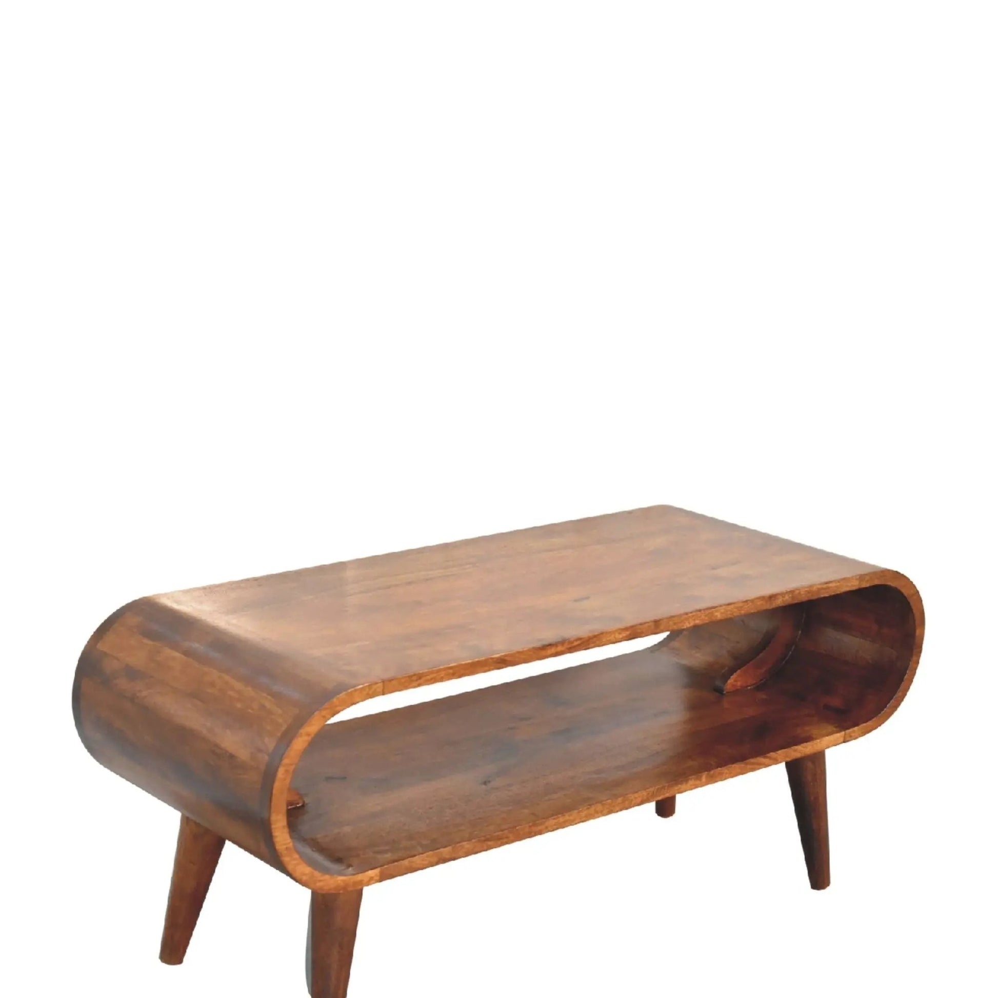 Amaya Nordic style wooden coffee table with curved oval top by Unique Piece Furniture on Tampa Home & Garden Store
