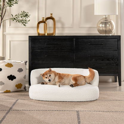 Shep curved dog sofa bed Medium ivory white by HouseOfZazla on Tampa Home & Garden Store