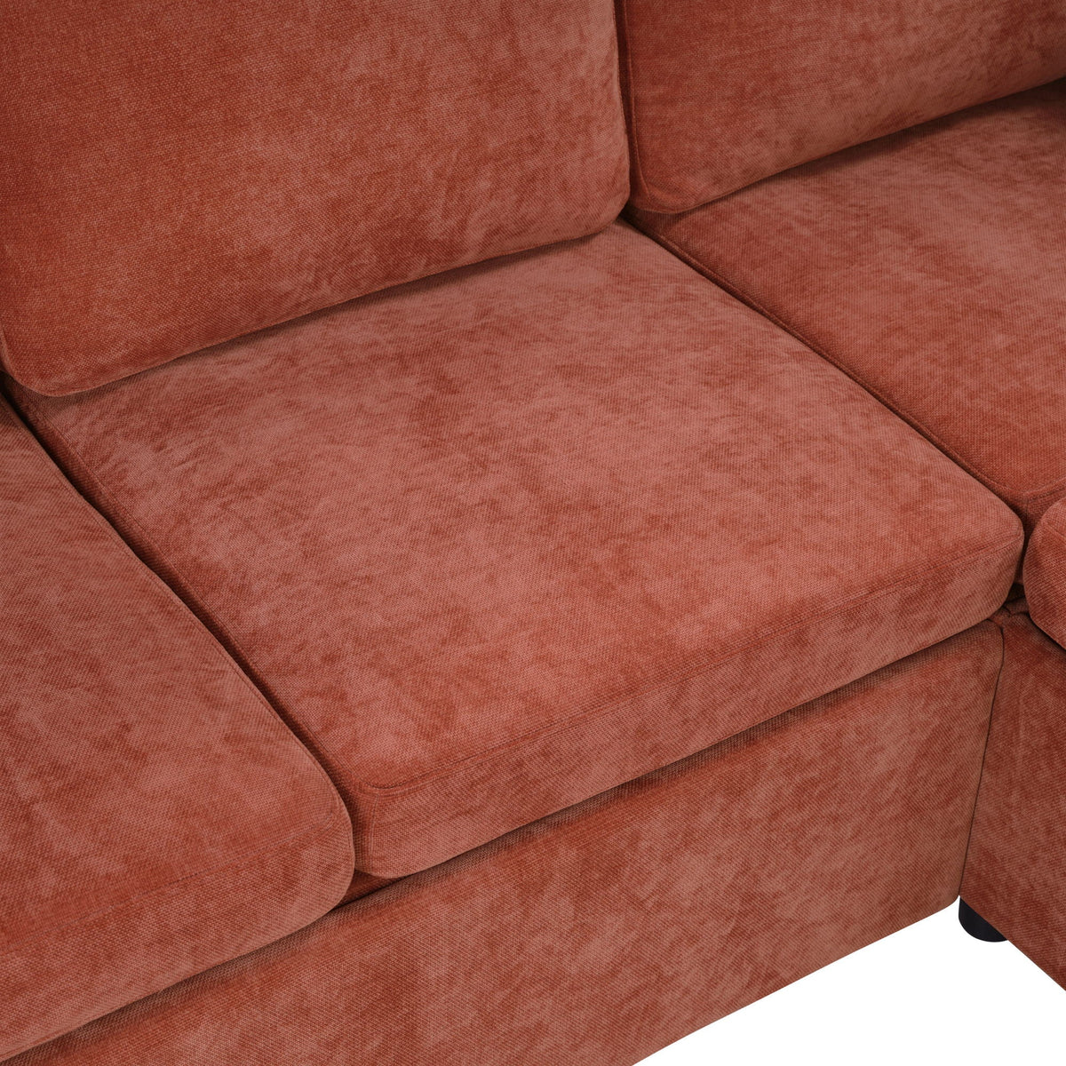 L-shaped sleeper sectional sofa bed in red textured fabric with hidden storage on Tampa Home & Garden Store