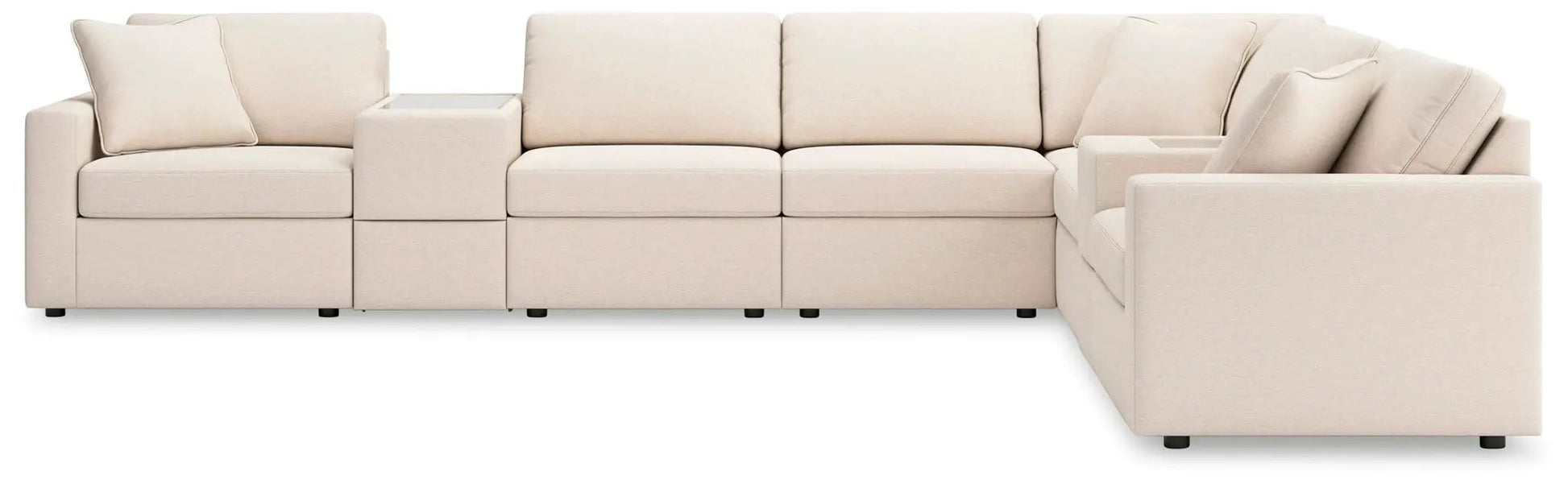 Modmax Sectional Oyster beige fabric sofa with storage cubes Unique Piece Furniture on Tampa Home & Garden Store