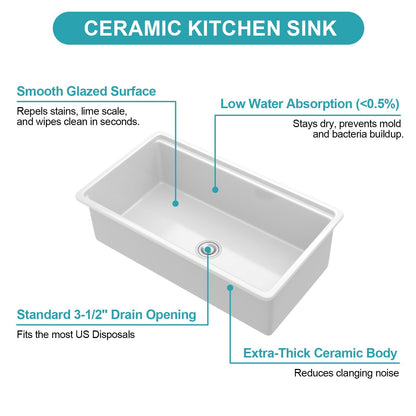 Undermount Workstation and Ceramic Kitchen Sink
