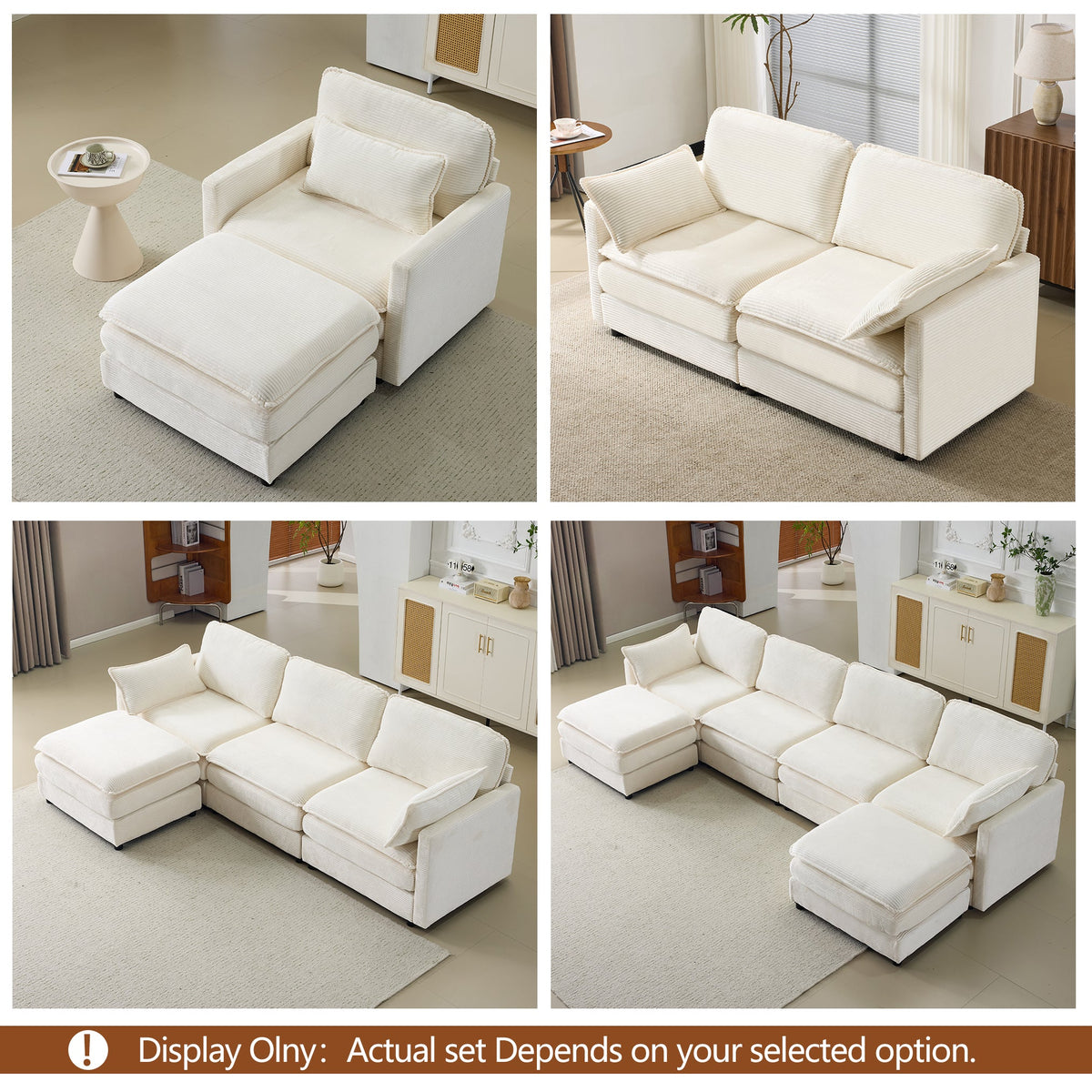 Plush Cloud Sofa with Ottoman and Modular Design