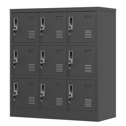 9 Door Employee Storage Locker with Card Slot, black steel lockers by HouseOfZazla on Tampa Home & Garden Store