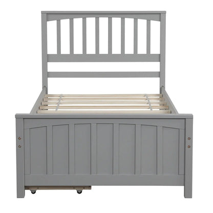 Platform Bed with Two Drawers Built from Pine