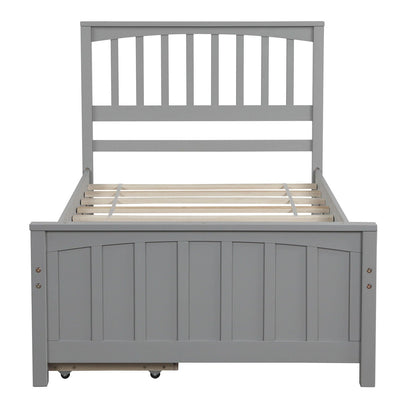 Solid Wood Platform Bed and Two Storage Drawers