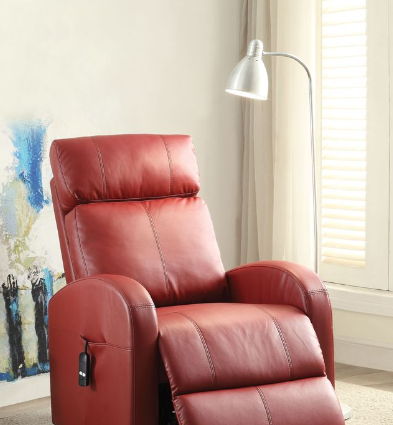 Ricardo Power Motion Recliner With Lift red leather reclining chair by HouseOfZazla on Tampa Home & Garden Store