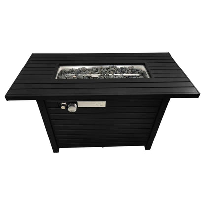 Outdoor Fire Pit Table With Lid Dual Fuel