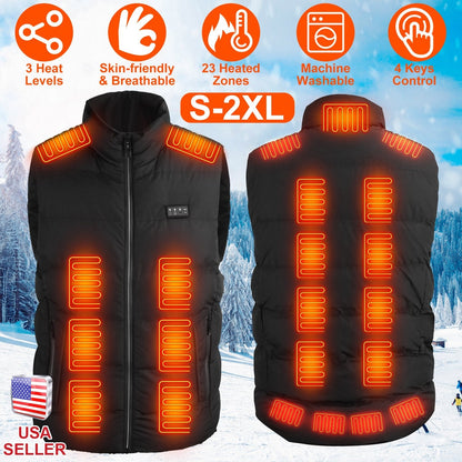 GemGear unisex heated vest with 23 heating zones, 3 heat levels, USB powered on Tampa Home & Garden Store
