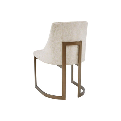 Modern accent dining chair upholstered with wood back panel and metal base HouseOfZazla on Tampa Home & Garden Store
