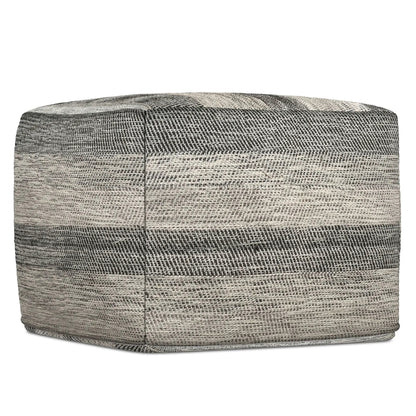 Clay square pouf upholstered in gray woven fabric; accent pouf by Unique Piece Furniture on Tampa Home & Garden Store