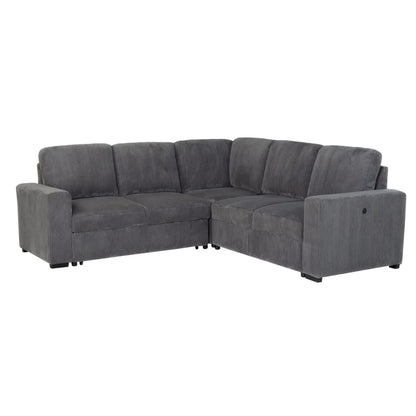 Melody sectional sleeper sofa gray corduroy with tufted backs by Unique Piece Furniture on Tampa Home & Garden Store