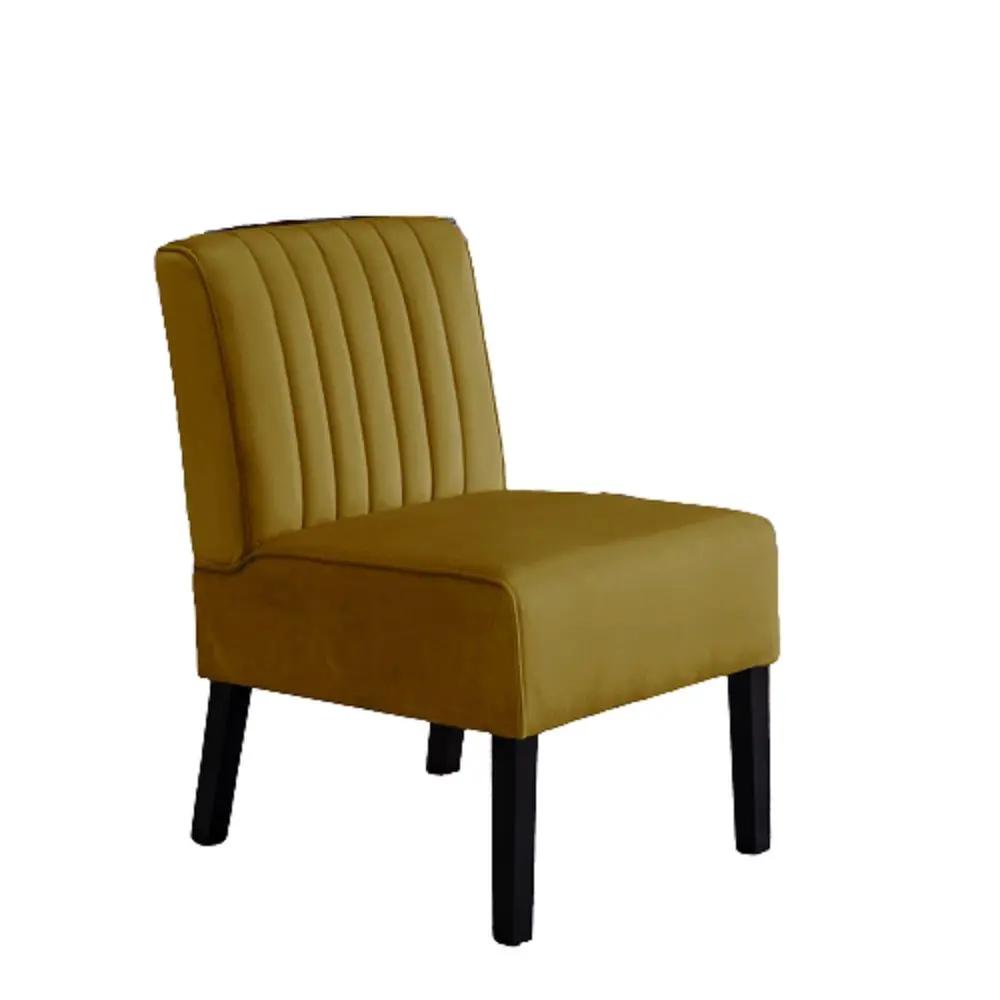 Reese mid-century modern accent chair mustard yellow with tufted back and black legs on Tampa Home & Garden Store