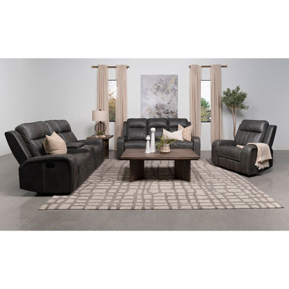 Forrest motion reclining sofa gray with tufted cushions and wide track arms by HouseOfZazla on Tampa Home & Garden Store