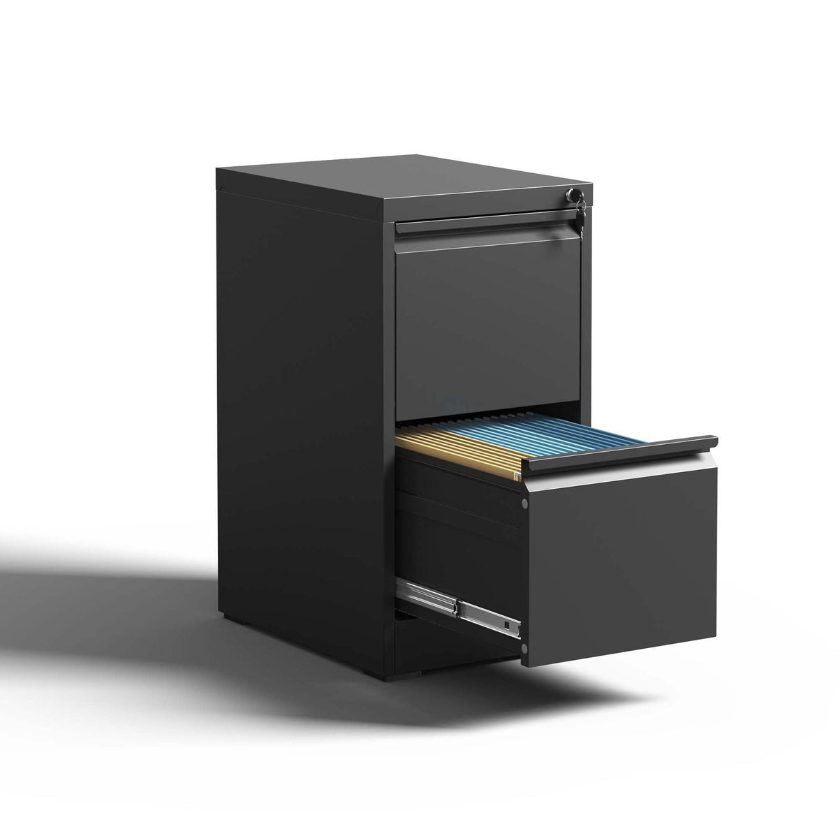 Steel vertical filing cabinet with lock by HouseOfZazla, black on Tampa Home & Garden Store