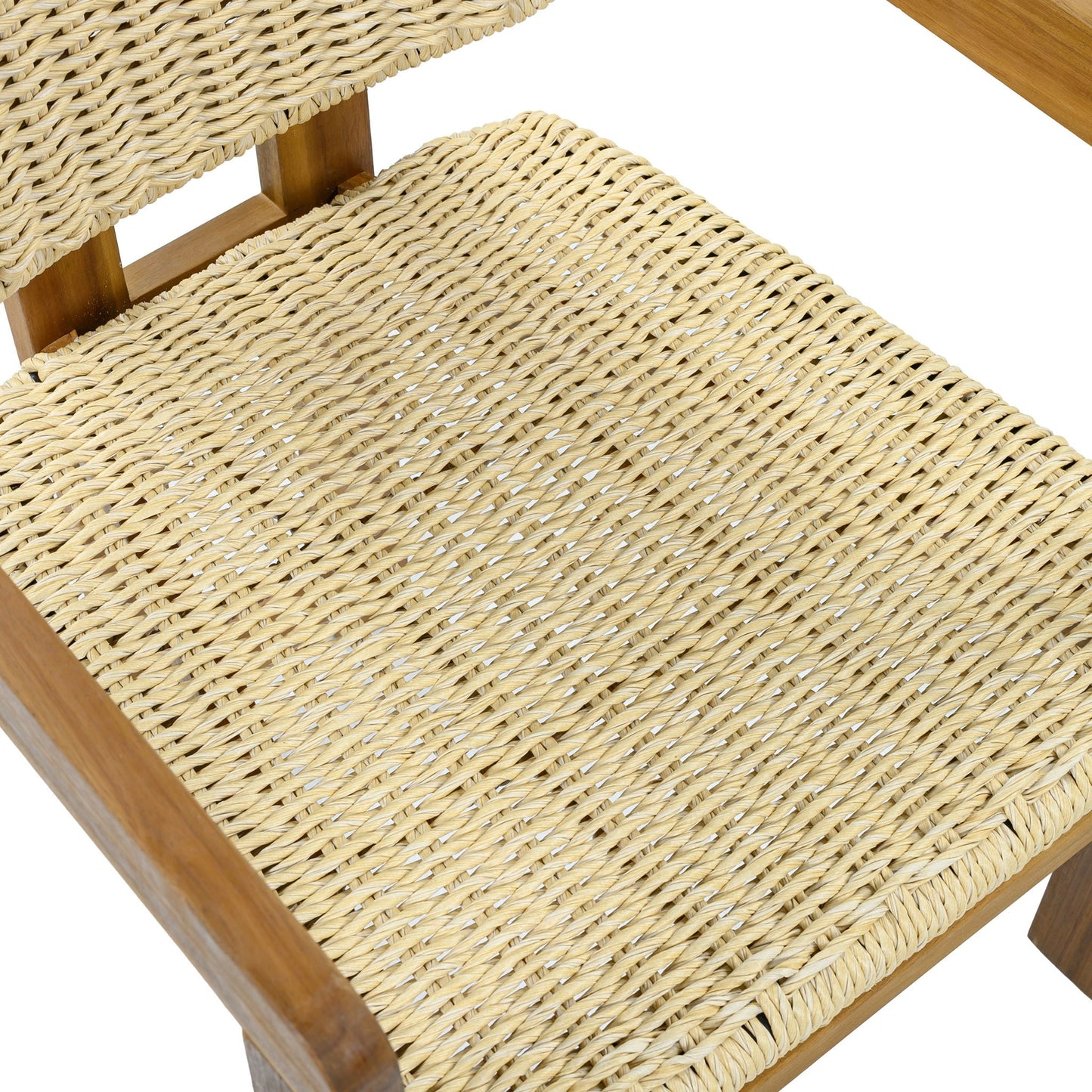 Outdoor Accent Armchairs Set of 2 natural/teak with woven wicker seats by HouseOfZazla on Tampa Home & Garden Store
