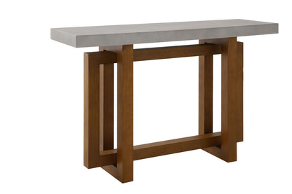 Keven Faux Concrete Top Table coffee table with gray top and wood legs by HouseOfZazla on Tampa Home & Garden Store