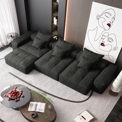 Modern oversized DIY modular sectional sofa with pillows by HouseOfZazla in dark gray on Tampa Home & Garden Store