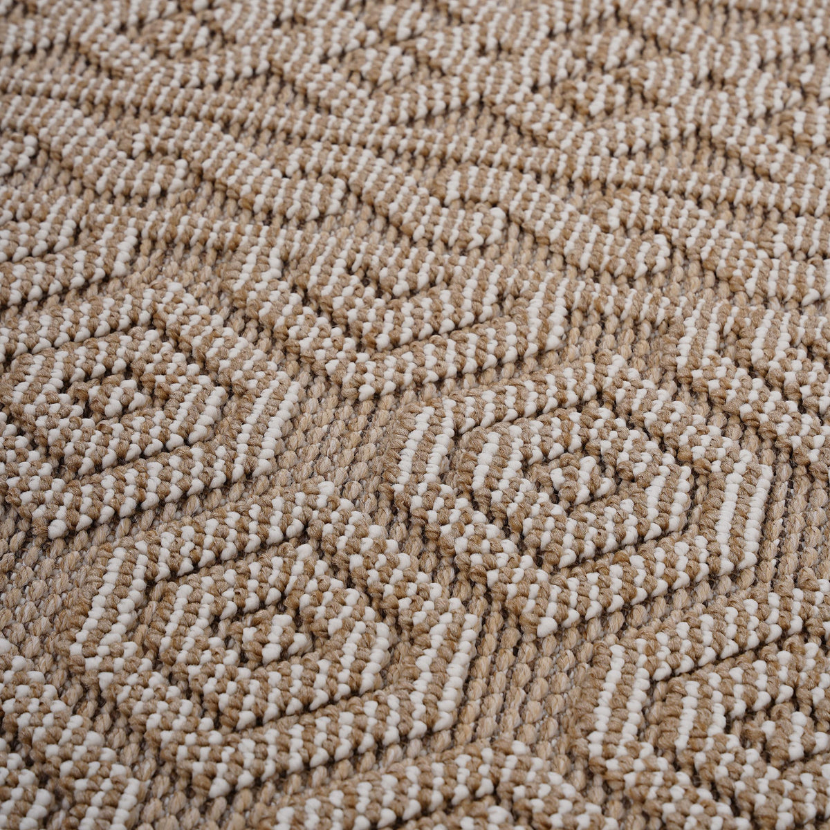 Modern Mocha 6.7x9 Area Rug close-up in textured mocha-tan and white loop-pile on Tampa Home & Garden Store