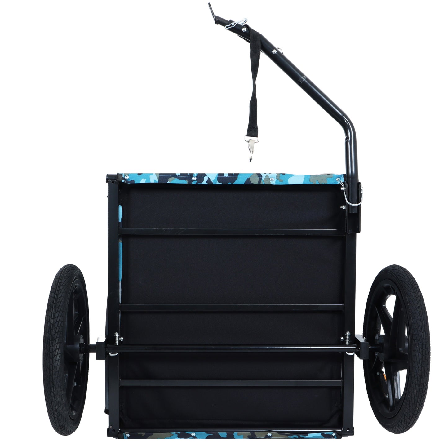 Outdoor Pet Bike Trailer by HouseOfZazla with black frame and blue camo, 16-Inch wheels on Tampa Home & Garden Store