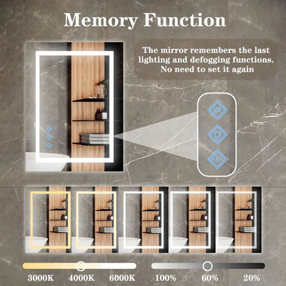 Led Bathroom Mirror With Lights Anti-Fog Dimmable