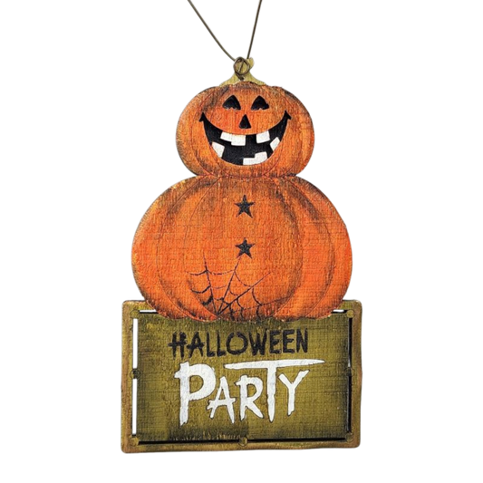 Wooden Halloween Ornament -  Pumpkin Stack