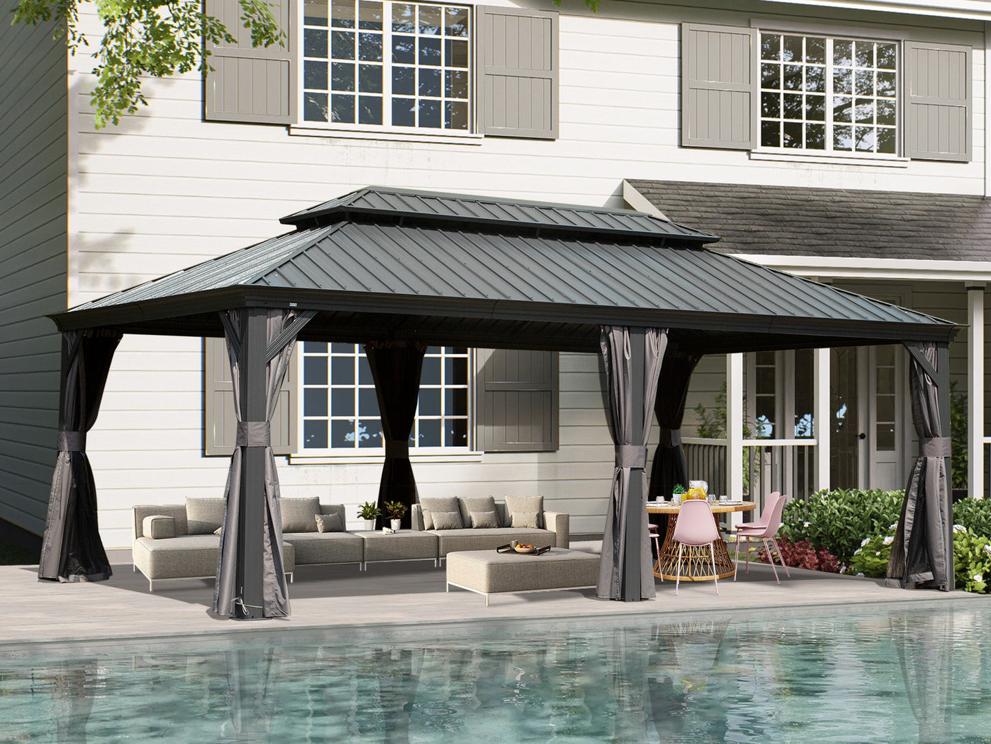 14 By 20 Hardtop Gazebo and Metal Canopy