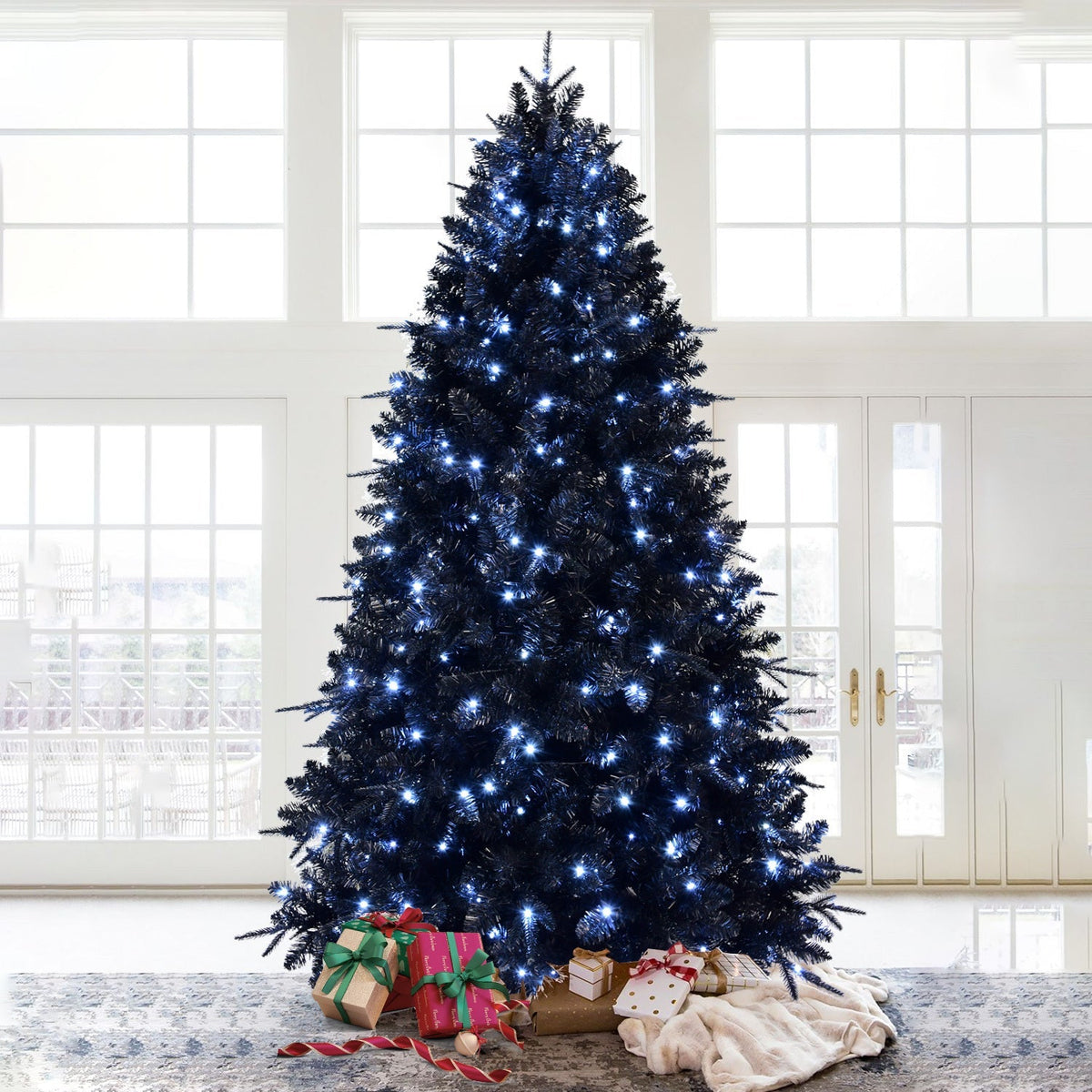 6-foot pre-lit black Christmas tree with 350 LED lights by HouseOfZazla on Tampa Home & Garden Store