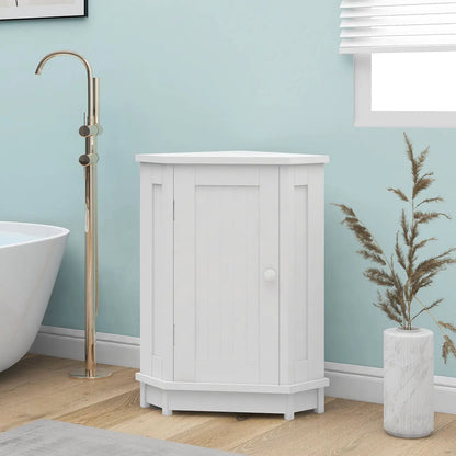 Corner bathroom cabinet with adjustable shelf, white by Unique Piece Furniture on Tampa Home & Garden Store