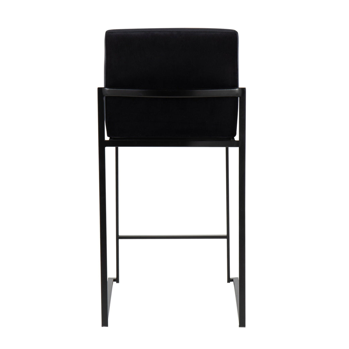 Fuji High Back Counter Stool black upholstered seat with metal frame on Tampa Home & Garden Store