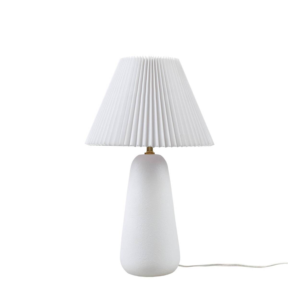 Textured ceramic table lamp with fluted white fabric shade by HouseOfZazla on Tampa Home & Garden Store