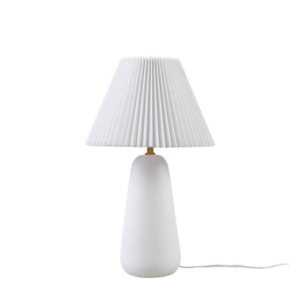 Textured ceramic table lamp with fluted white fabric shade by HouseOfZazla on Tampa Home & Garden Store