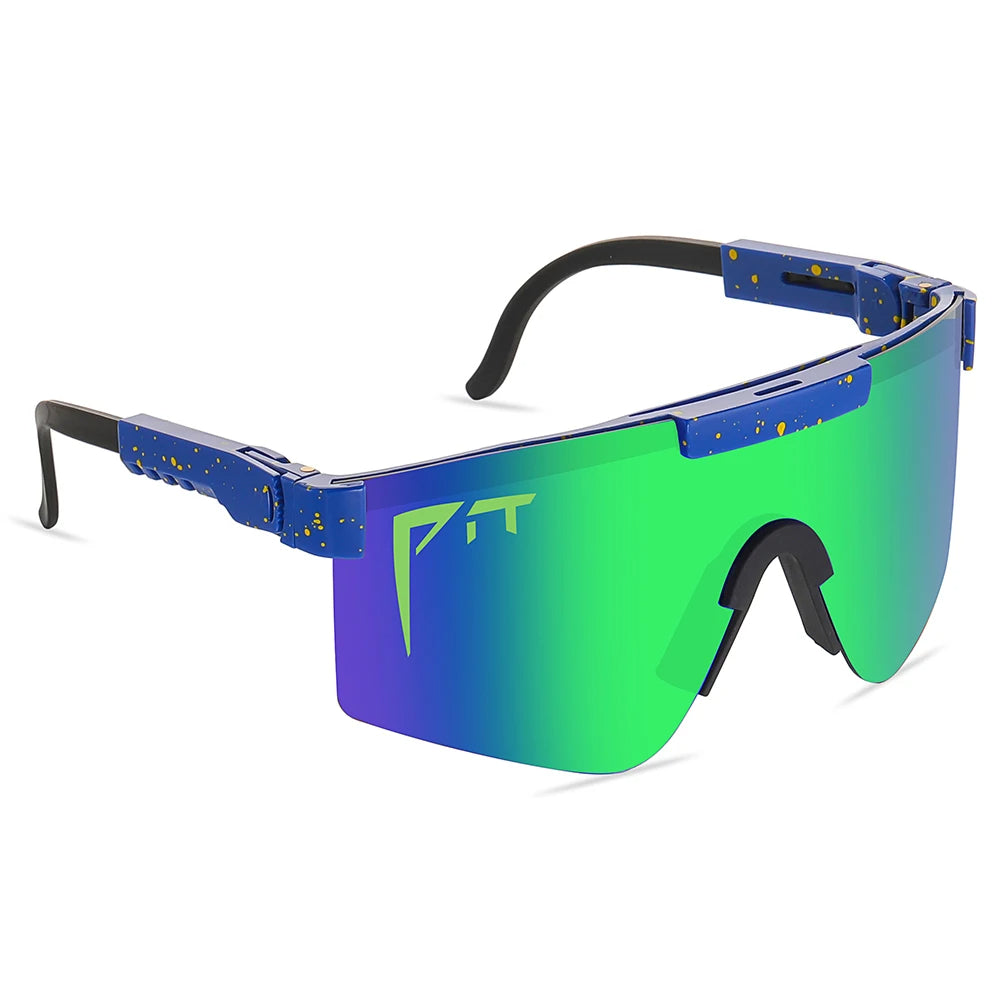 Pit Viper Sunglasses UV400 blue splatter frame with green mirrored lens by BikerZoneZ on Tampa Home & Garden Store
