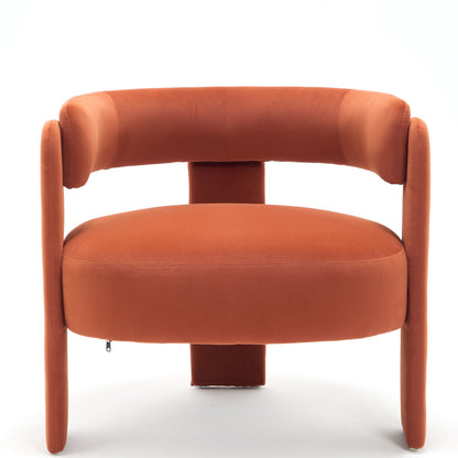 Accent chair velvet orange for living room with curved back and arms HouseOfZazla on Tampa Home & Garden Store