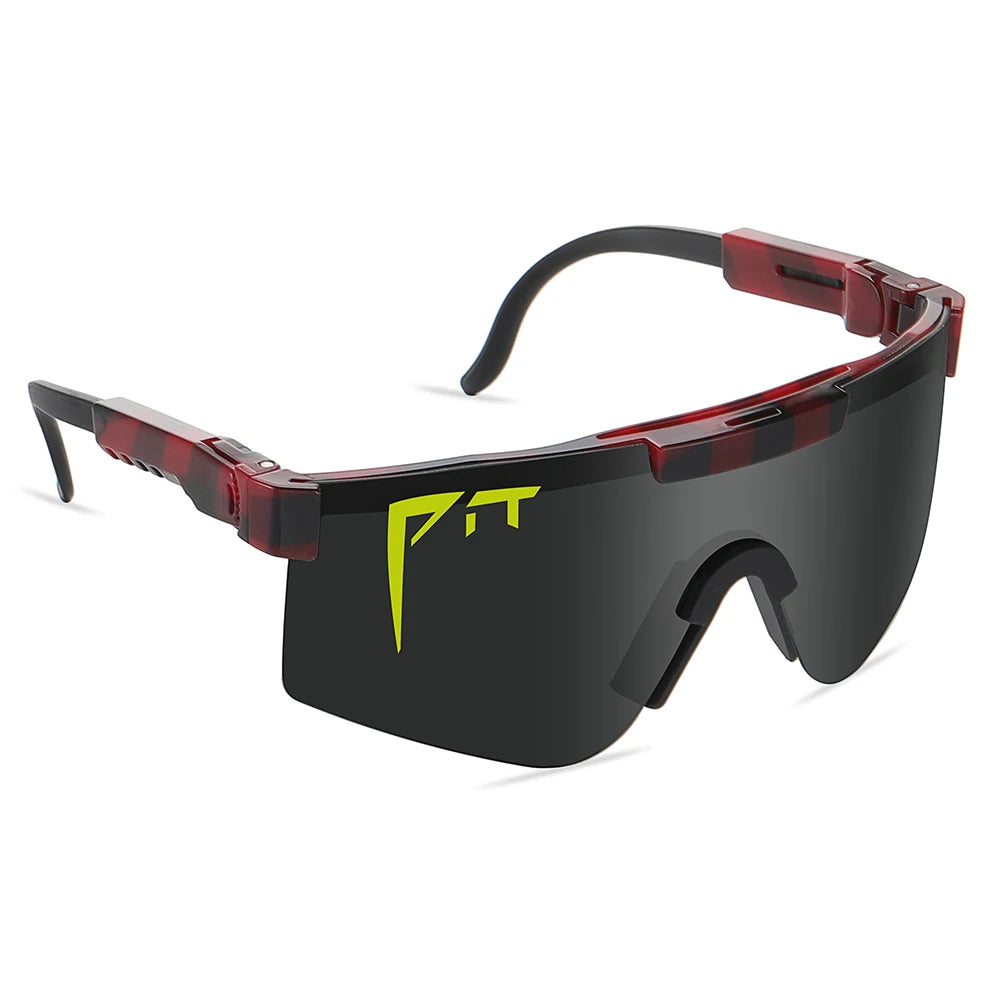 Pit Viper Sunglasses UV400 red-frame, black shield lens by BikerZoneZ on Tampa Home & Garden Store