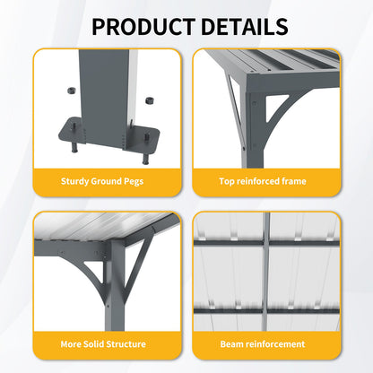 Modern Outdoor Pergola With Metal Inclined Roof