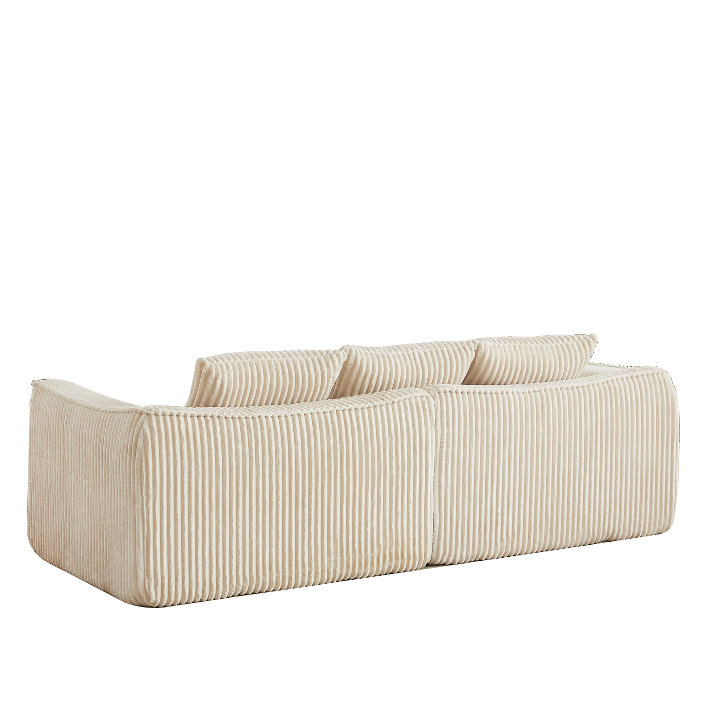 Minimalist 3-Seater Corduroy Sofa in beige fabric by HouseOfZazla on Tampa Home & Garden Store