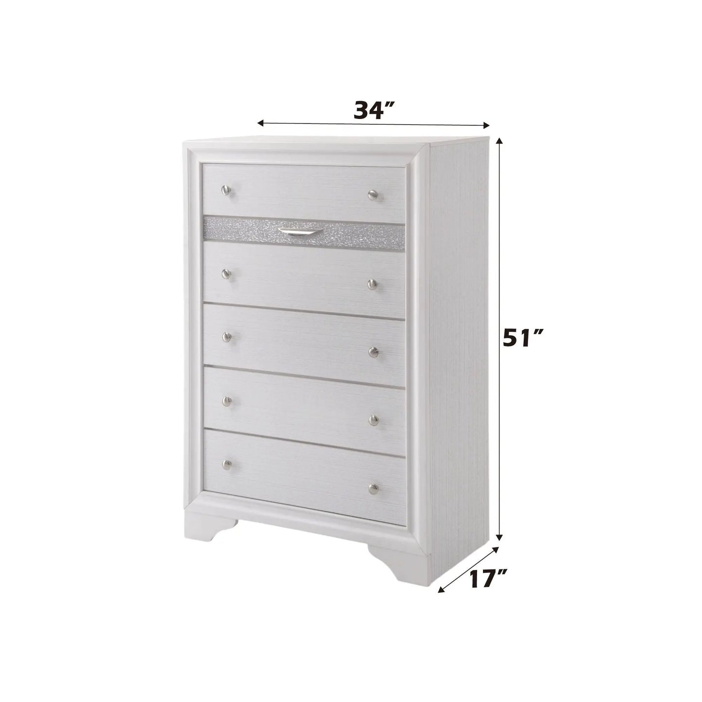 Naima Five Drawer Vertical Storage Chest Glide
