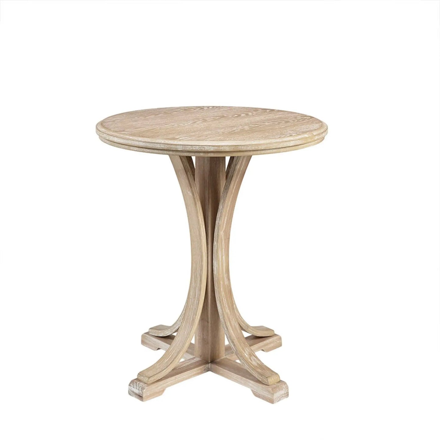 Round Rustic Accent Table with Ash Veneer Natural