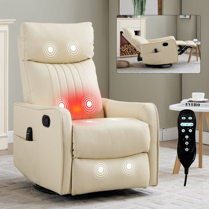 Beige HouseOfZazla heat massage manual recliner chair with rocker and swivel on Tampa Home & Garden Store