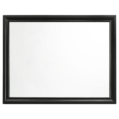 Annie 4 Piece Bedroom Set mirror panel with black beveled frame by HouseOfZazla on Tampa Home & Garden Store