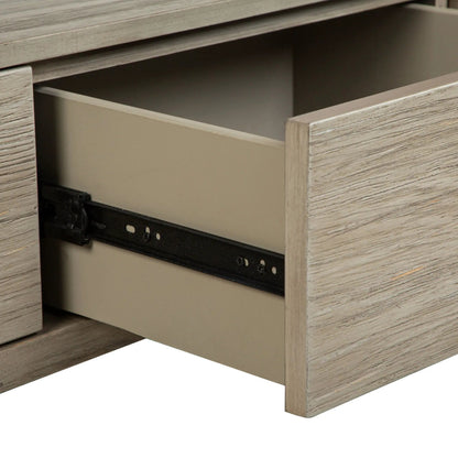 Conrad Rectangular Sofa Table Stone Harbor Gray with open drawer, by Unique Piece Furniture on Tampa Home & Garden Store