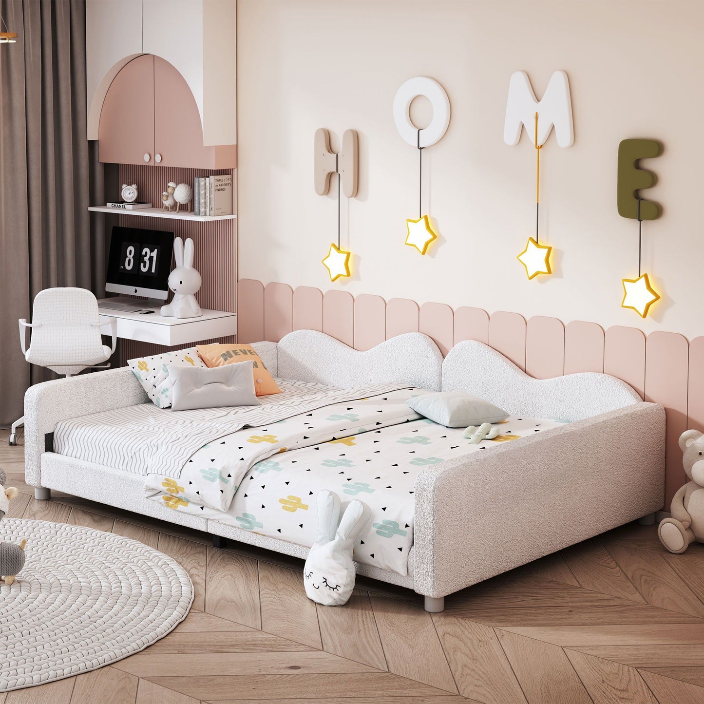 Modern Sherpa Daybed and Cloud Shaped Backrest