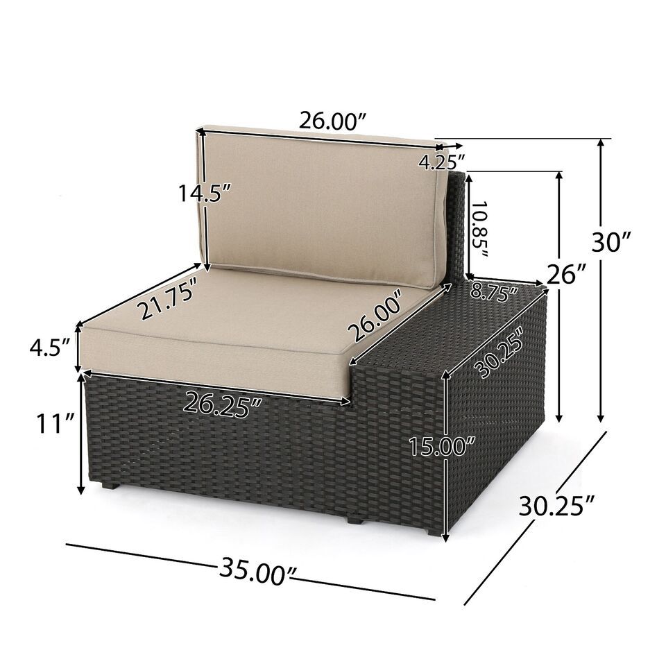 Santa Cruz and 8 Piece Outdoor Patio Sectional