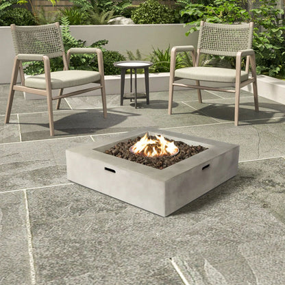 Modern Concrete Outdoor Fire Pit Table for Patio