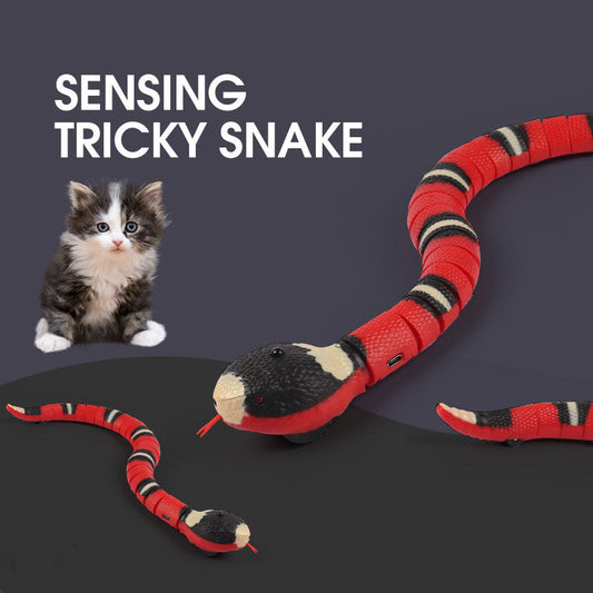 Red plush snake cat teaser toy, USB rechargeable, 2-pack educational play by Sell My Stuff on Tampa Home & Garden Store