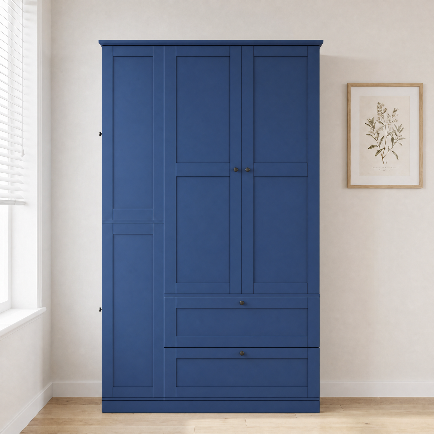 TOPMAX 73.6 in Farmhouse Kitchen Pantry Cabinet with 8 Shelves blue finish HouseOfZazla on Tampa Home & Garden Store