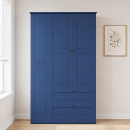 TOPMAX 73.6 in Farmhouse Kitchen Pantry Cabinet with 8 Shelves blue finish HouseOfZazla on Tampa Home & Garden Store